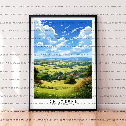 Chilterns landscape unframed