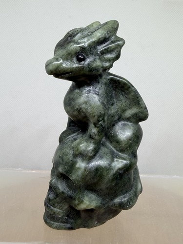 Green jade dragon skull - jade,