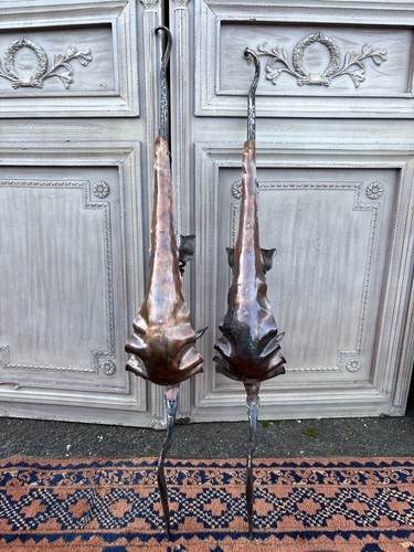 Pair antique iron wall sconces - wall,