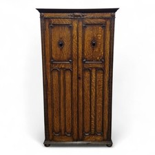 Antique oak hall wardrobe -