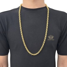 Mens gold 8mm belcher chain - 8mm,