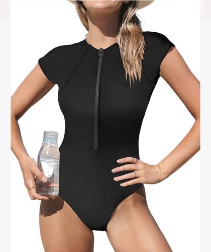 Cupshe black zip front one - zip,