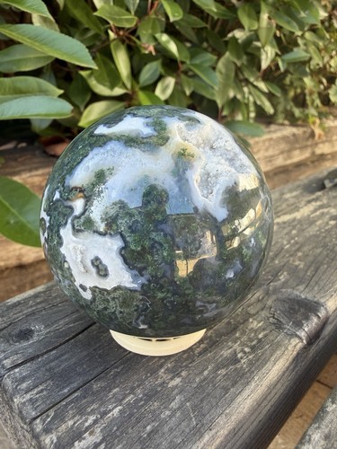 Moss agate sphere - agate,