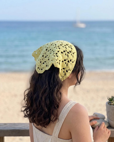 Handmade crochet lace bandana - lace,