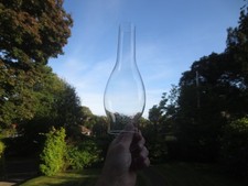 ANCHOR BRAND Glass Oil Lamp Chimney Oval Bulge Shape 10" High 2.5" Fitter Rim