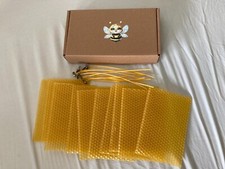 10 sheets to roll your own beeswax candle with 10 hemp wicks 13cm high X9cm wide