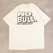 Vintage 90s No Bull Country Music Single Stitch Graphic T-Shirt XL Men's White 