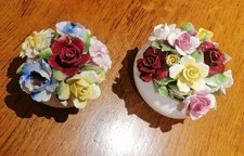TWO Vintage Royal Doulton Bone China Flower decor ornaments