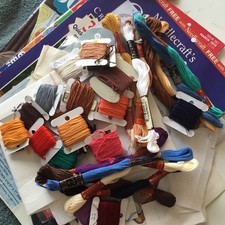 Cross Stitch Storage Box, Threads, Magazines, Projects, Ideas and Aida.