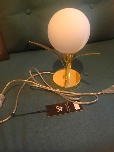 Gold metallic table lamp white - gold,