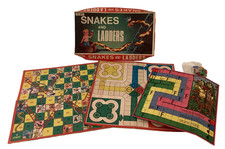 Snakes Ladders Ludo Board Games +Horse Racing Boards Cardboard Philmars Vintage