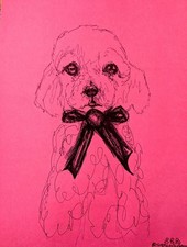 Pink Poodle Big Bow Expressive