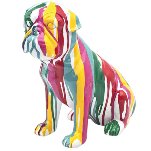 Pug drip art figurine - pug,