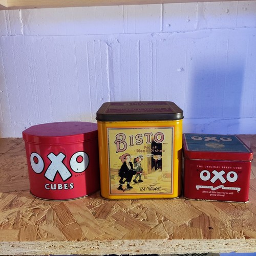 Retro bisto oxo storage tins - bisto,