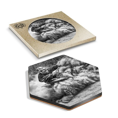 Hexagon coaster bw - hexagon,