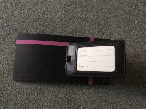 Black travel luggage - tag, with