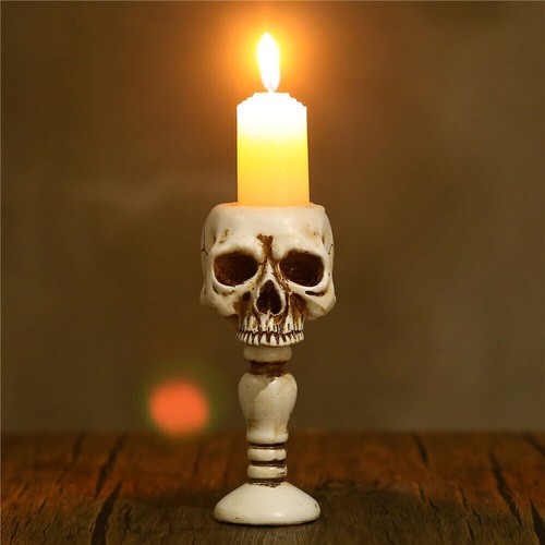 Skull candle holder gothic - holder,
