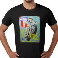 Evel Knievel Evil Stunt Motorcycle motorbike retro vintage poster tee t-shirt