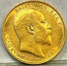 AUSTRALIA 1909 M GOLD MELBOURNE SOVEREIGN RARE Key Date Low Mint CHOICE UNC #04