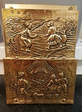 VINTAGE REPOUSSE BRASS 2 TIER