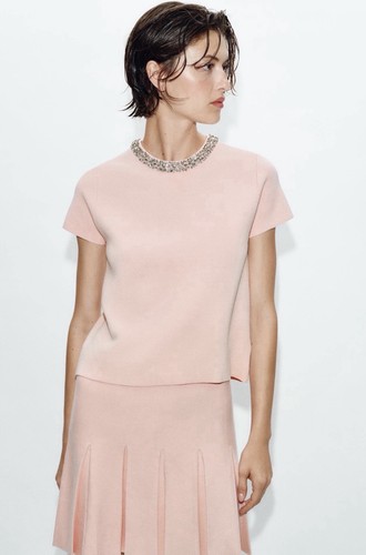 Zara pastel pink knit - pastel,