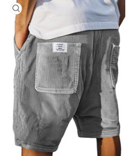 Mens Cord Cargo Shorts Light