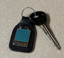 Rare Collectable Original Genuine 1990's Mazda Keyring Key Ring Fob & Key