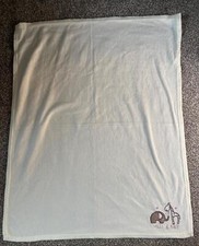 Elli & Raff Embroidered Motif Wtite Fleece Pram/Cot Blanket