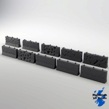 Road Block Barriers Building Terrain Tabletop Gaming 3D Print 28/20/15/10