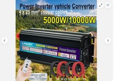Power Inverter 5000W 10000W DC 12V to AC 230V USB LCD 2AC Powerful Workshop Boat