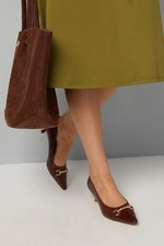 Wallis Dark Tan Court Shoes