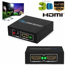 1 Input 2 Output HDMI Splitter 1080P 2 Way Switch Box Hub Full HD STV DVD DVR