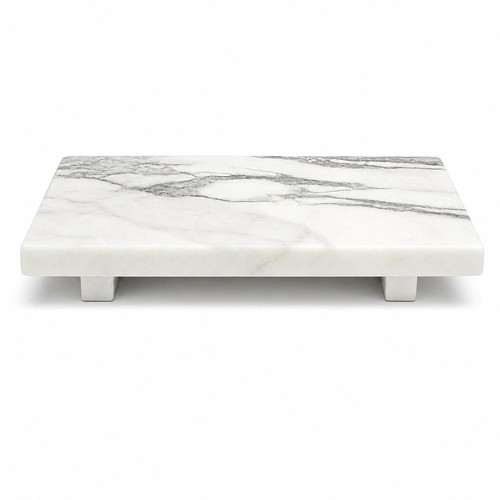 Natural marble pedestal stand - natural,