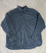 Vintage Cabela’s Chamois Shirt Men’s 2XL Blue Long Sleeve Button Soft Cotton
