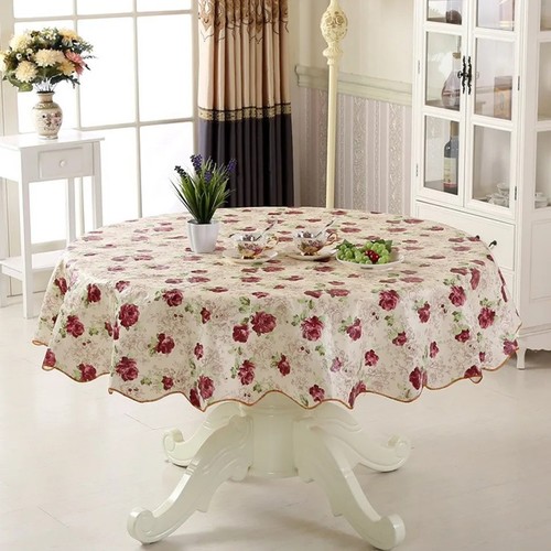 Round pvc vinyl tablecloth - pvc,