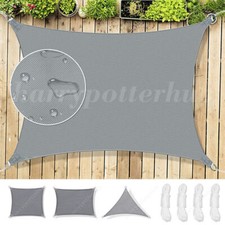 WATERPROOF HEAVY DUTY SUN SHADE SAIL GARDEN PATIO AWNING CANOPY 98% UV BLOCK UK