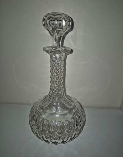 Clear lead crystal decanter - clear,
