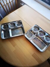 Stainless Steel 5 Compartment Food Serving Dish Indian Large  Dinner Plate