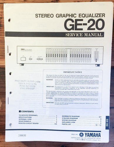 Yamaha graphic equalizer - ge-20,