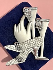 Vintage Brooch Shoes Glasses