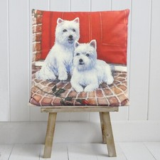 West Highland Terrier Cushion Cover Decorative Novelty Vintage Dog Gift