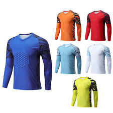 Kid Boys Goalkeeper Soccer Jersey Padded Goalie Shirt Training Football Uniform