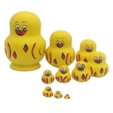 Yellow Ducks Russian Nesting Doll Babushka Matryoshka Stacking Dolls Set 10