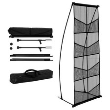 Brochure Display Stand 4-Tier 8 Pocket Mesh Literature Display Holder Rack