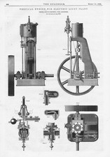 TANGYE Vertical Engine for Electric Light Plant Antique Engineering Print 1882