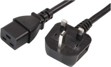 3M C19 Power Cable UK Plug To IEC 320 Cord Lead HO5VV-F 3G1.5mm² Approved