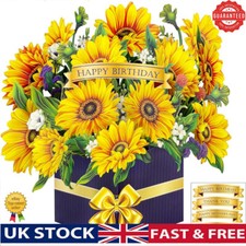 3D Pop Up Sunflower Greeting Cards Multi-Style Bouquet Mothers Day Card Gifts US