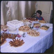 Old 126 Format Slide Colour Young Boy Buffet Food Meal Kodachrome 1978 Humour