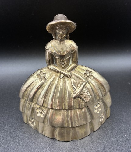 Vintage brass crinoline lady - vintage,