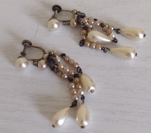 Vintage screw earrings faux - on,